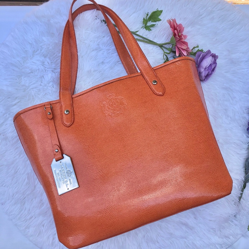 Ralph Lauren Lauren Newbury Tote.  Orange.